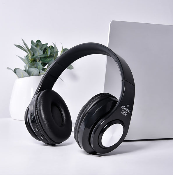Wireless  Stereo Headphone Gaming Earphones Support TF Card With Mic