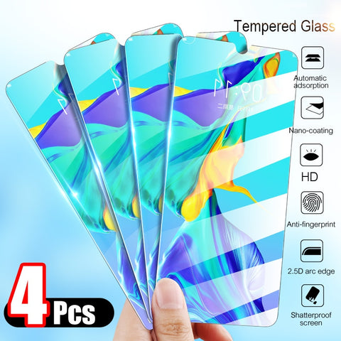4Pcs Tempered Screen Protective Glass For Huawei