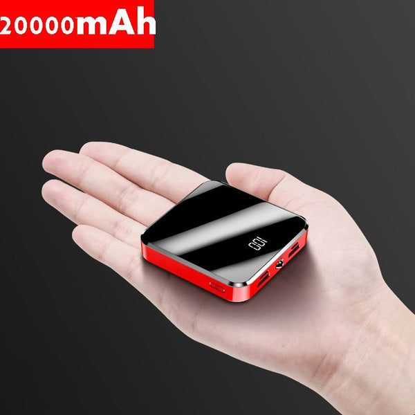 20000 mAh Power Bank Portable Charger 2 USB Mirror Screen