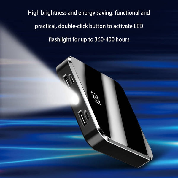 20000 mAh Power Bank Portable Charger 2 USB Mirror Screen