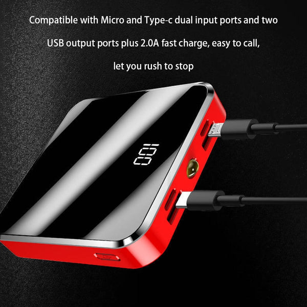 20000 mAh Power Bank Portable Charger 2 USB Mirror Screen
