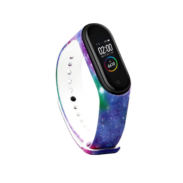 For Mi band 3 4 strap print silicone wrist strap