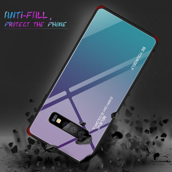 Color Case  For Samsung Tempered Glass Cover
