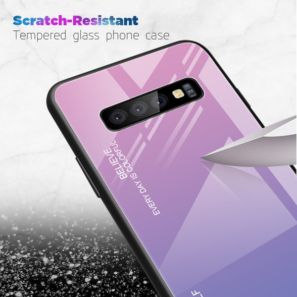 Color Case  For Samsung Tempered Glass Cover