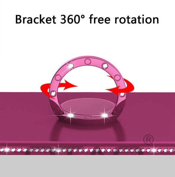 3D Diamond Phone Case with Ring Holder TPU Cover