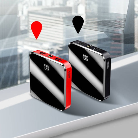 20000 mAh Power Bank Portable Charger 2 USB Mirror Screen