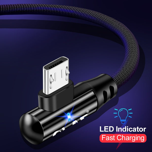 2.4A Fast Charge 90 Degree Elbow Micro USB Cable