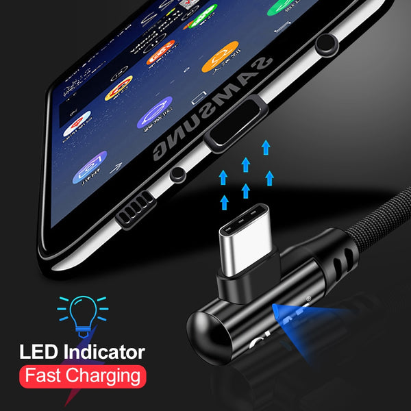 2.4A Fast Charge 90 Degree Elbow Micro USB Cable