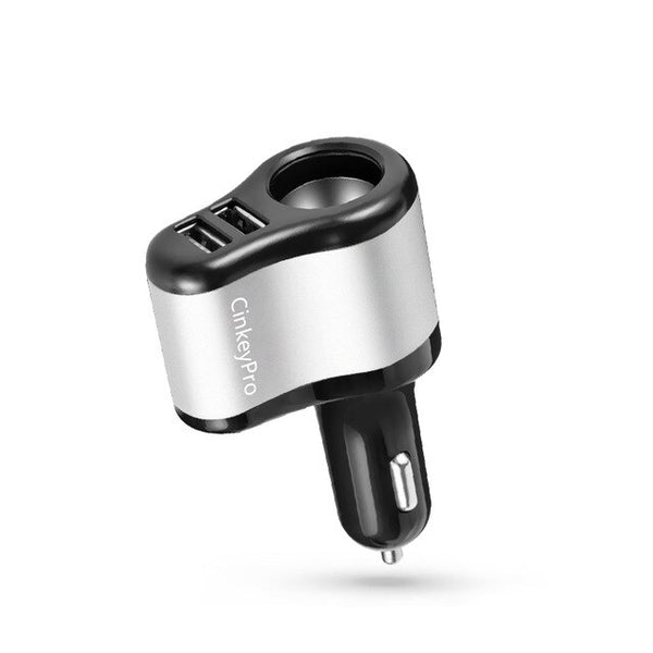 Car Charger Cigarette Lighter 2-Ports USB   2.1A  For iPhone & Samsung