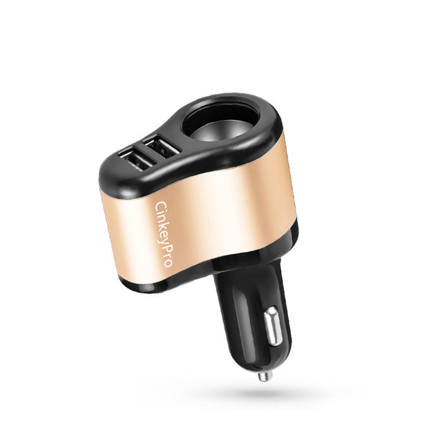 Car Charger Cigarette Lighter 2-Ports USB   2.1A  For iPhone & Samsung
