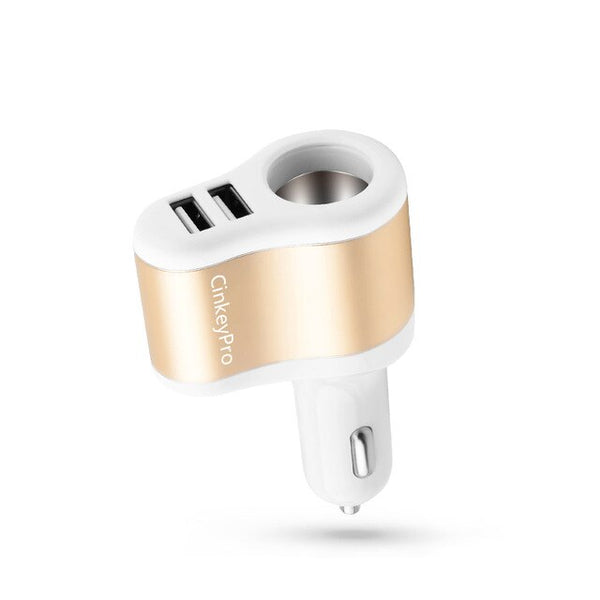 Car Charger Cigarette Lighter 2-Ports USB   2.1A  For iPhone & Samsung