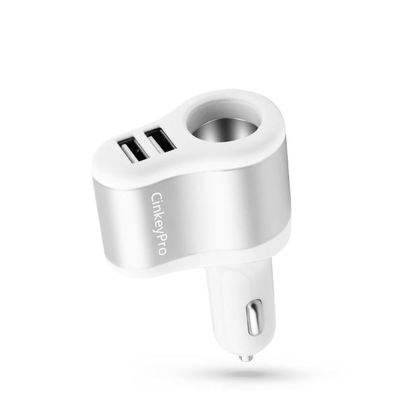 Car Charger Cigarette Lighter 2-Ports USB   2.1A  For iPhone & Samsung