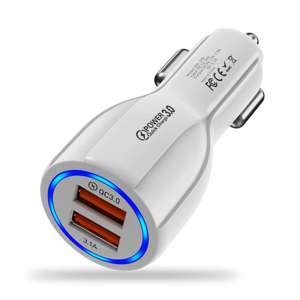 Mini 2 Port USB Car Charger Adapter For iPhone & Samsung