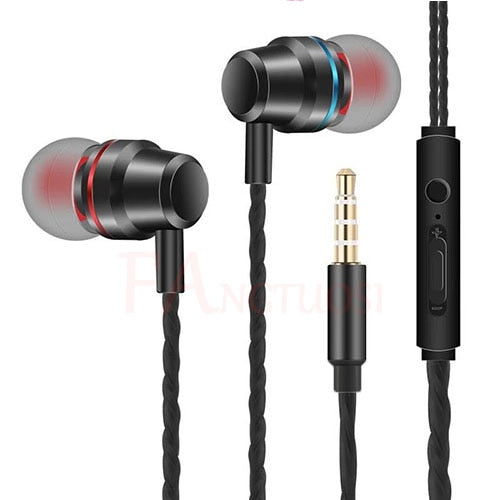 Professional Wired Earphone 3.5mm Metal In Ear Headset With Microphone