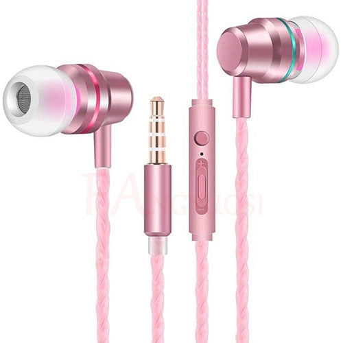 Professional Wired Earphone 3.5mm Metal In Ear Headset With Microphone