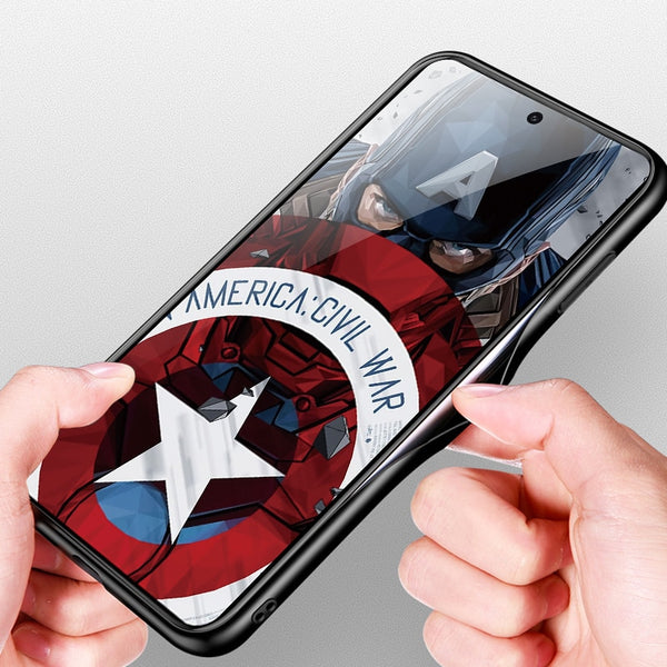 Marvel Captain America Glass Phone Case For Samsung