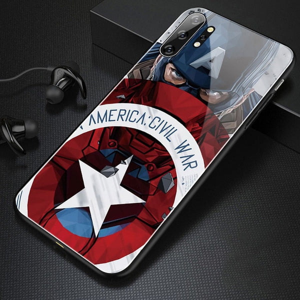 Marvel Captain America Glass Phone Case For Samsung