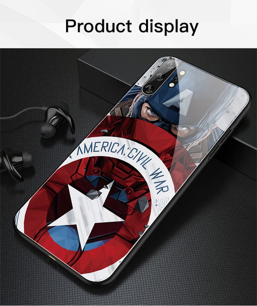 Marvel Captain America Glass Phone Case For Samsung