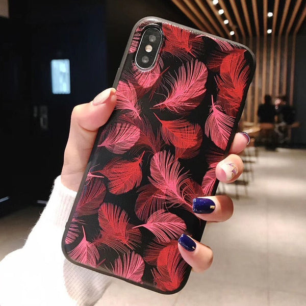 3D Emboss Flower Phone Case For iPhone