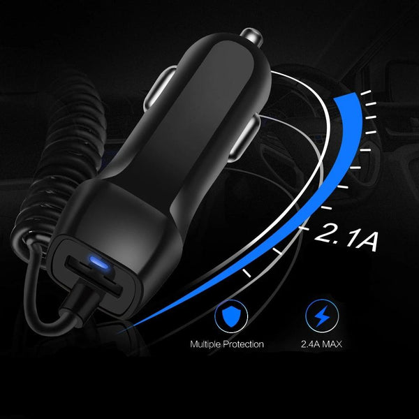 Car Charger With USB Cable Mobile Phone Charger