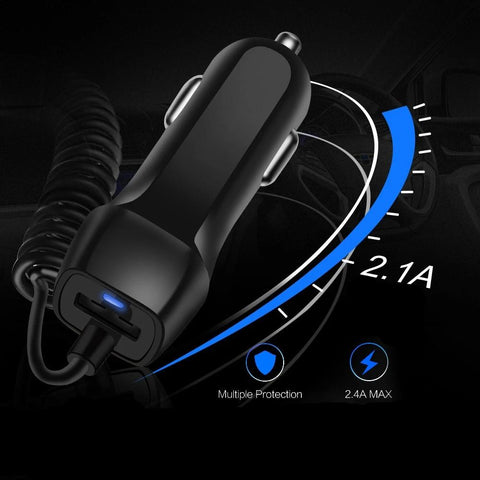 Car Charger With USB Cable Mobile Phone Charger