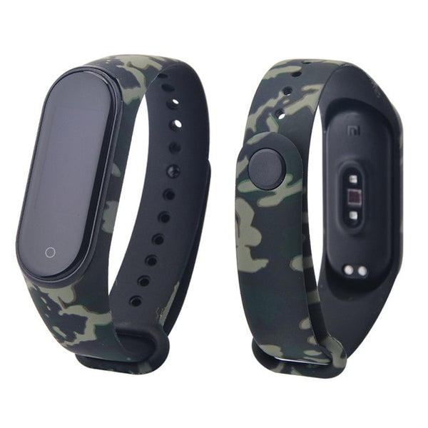 For Mi band 3 4 strap print silicone wrist strap