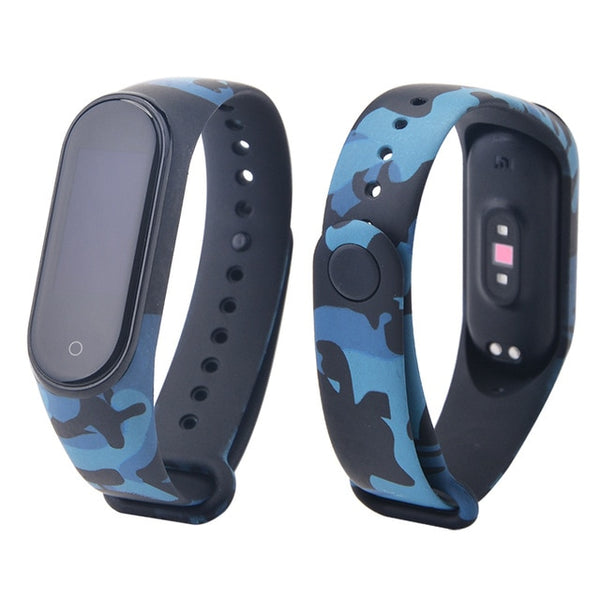 For Mi band 3 4 strap print silicone wrist strap