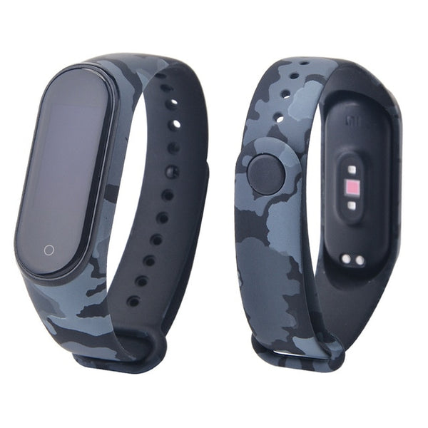 For Mi band 3 4 strap print silicone wrist strap