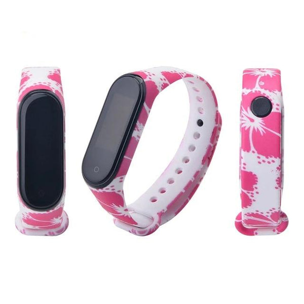 For Mi band 3 4 strap print silicone wrist strap