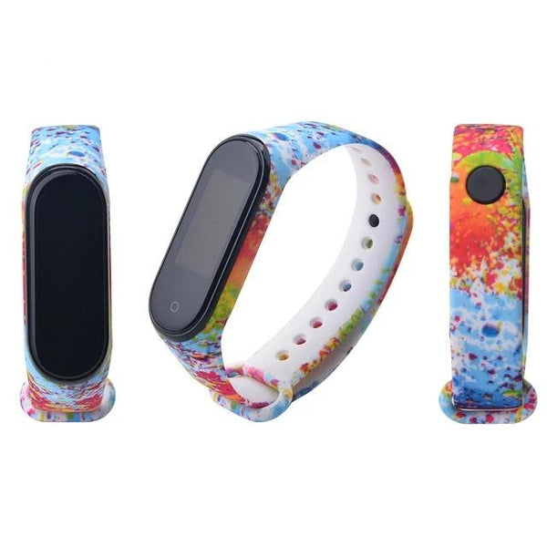For Mi band 3 4 strap print silicone wrist strap