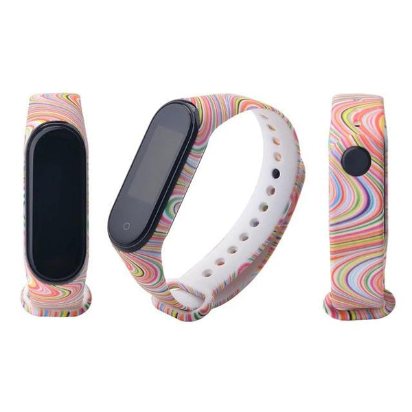 For Mi band 3 4 strap print silicone wrist strap