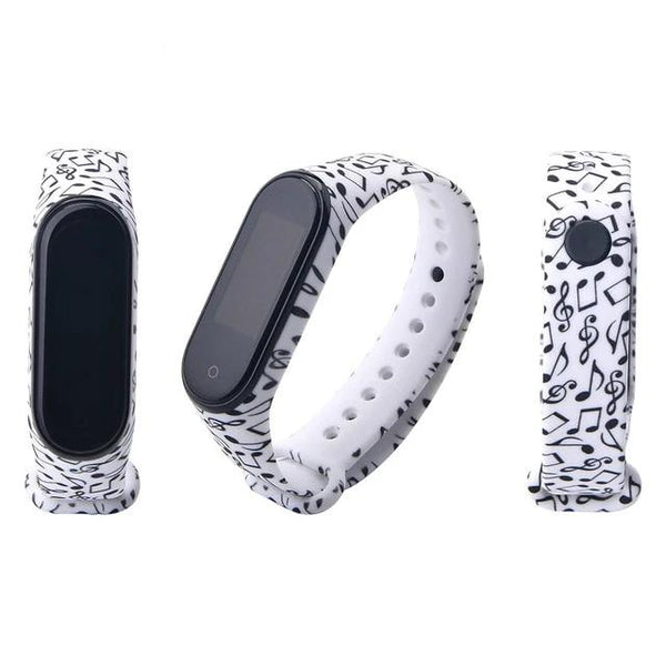 For Mi band 3 4 strap print silicone wrist strap