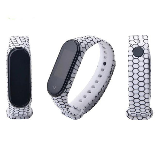 For Mi band 3 4 strap print silicone wrist strap