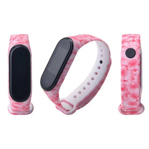 For Mi band 3 4 strap print silicone wrist strap