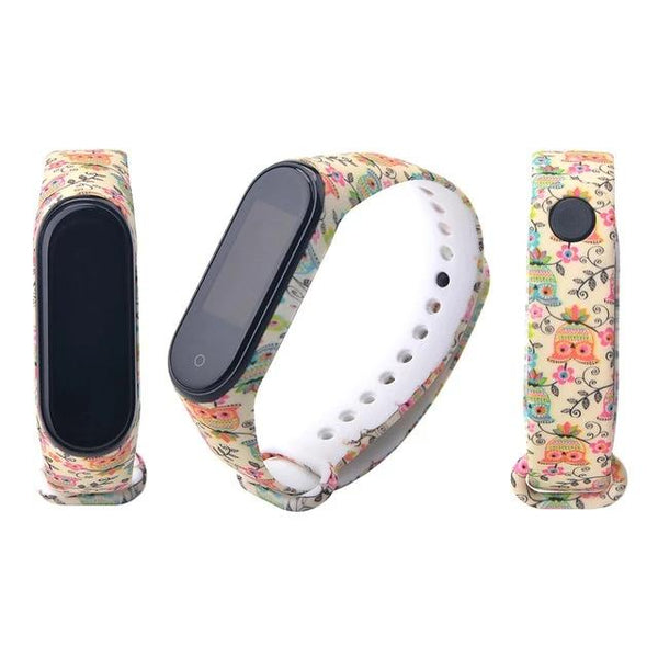 For Mi band 3 4 strap print silicone wrist strap