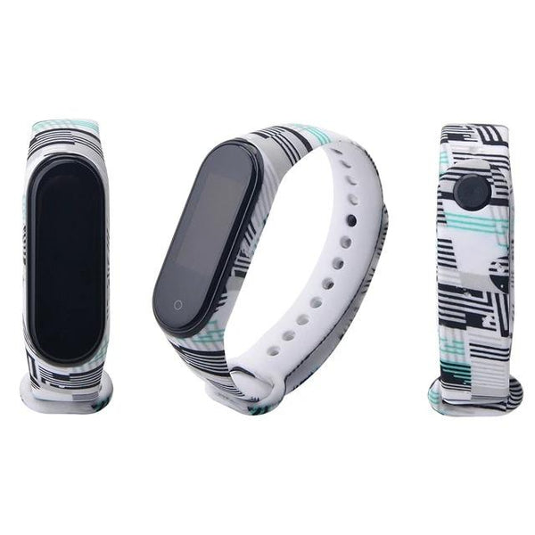 For Mi band 3 4 strap print silicone wrist strap