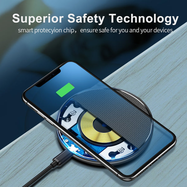 18W Qi Wireless Charger Receiver for iPhone & for Samsung