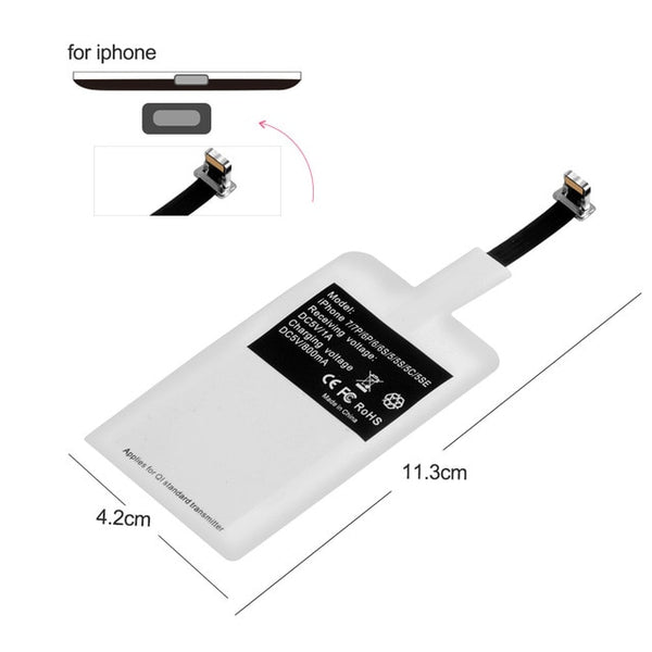18W Qi Wireless Charger Receiver for iPhone & for Samsung