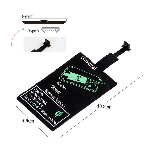 18W Qi Wireless Charger Receiver for iPhone & for Samsung