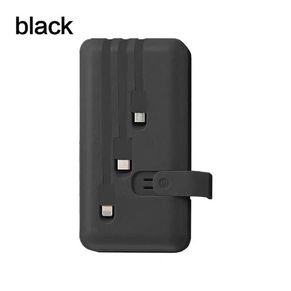 Portable Power Bank Fast Charger Built in 3 Cables External Battery Charger