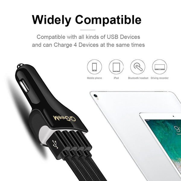 4USB QC 3.0 Car Charger Quick Charge 3.0 Phone Charging Car Fast Charger