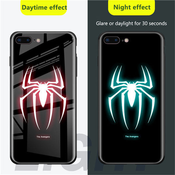 Luxury Marvel Luminous Tempered Glass Case For iPhone