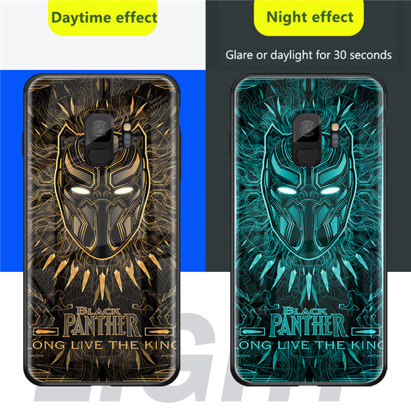 Luxury Marvel Luminous Tempered Glass Case For iPhone