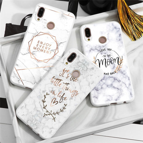 Winter New Marble Matte Back Covers For Huawei
