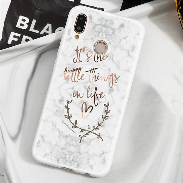 Winter New Marble Matte Back Covers For Huawei