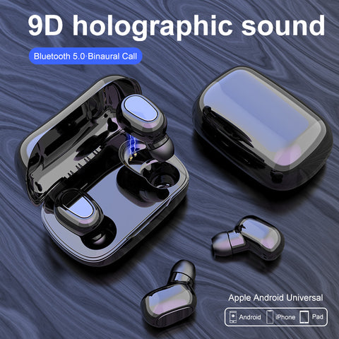 Bluetooth Earphone Wireless Earbuds 5.0 TWS Headsets Dual Earbuds Bass Sound