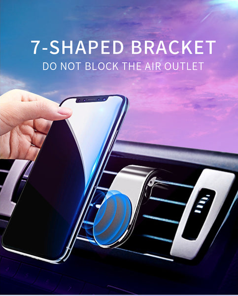 Metal Magnetical Car Phone Holder Mini Air Vent Clip Mount Magnet Mobile Stand