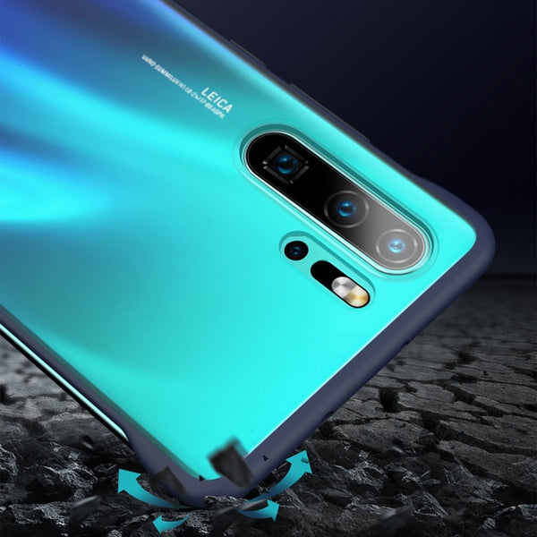 Rimless Matte Phone Case Coque Transparent For Huawei