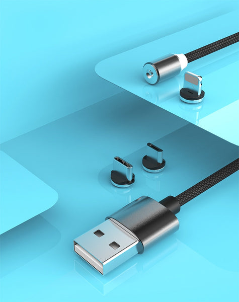 3 in 1 Fast Magnet Charge Cable LED Lighting 8 Pin Micro