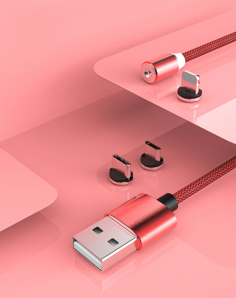 3 in 1 Fast Magnet Charge Cable LED Lighting 8 Pin Micro